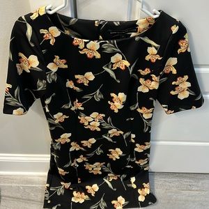 Black floral dress, size 2. White House black market.